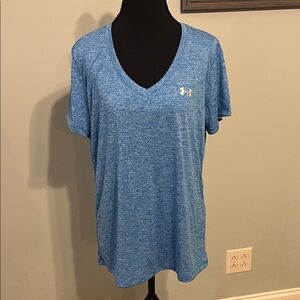 Under Armour Women's Blue Heather V-Neck Tee